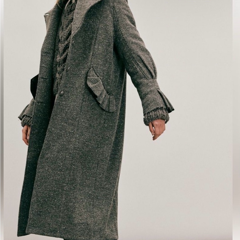 Free People Ellington Duster Coat in a charcoal gray wool blend